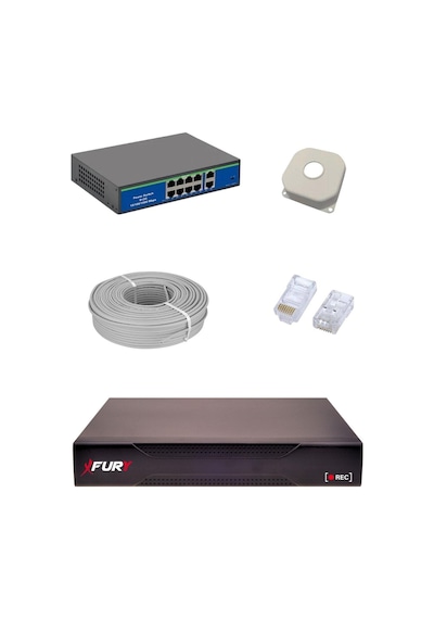 Fury 15 Warm Led Ip Güvenlik Kamera Seti 4 Kameralı Sesli 4mp Gece Renkli Su Geçirmez 1403s 500gb
