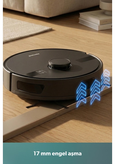 Homend Alex Laser 1291H Moplu Ve Haritalamalı Akıllı 5 KPA Robot Süpürge Siyah