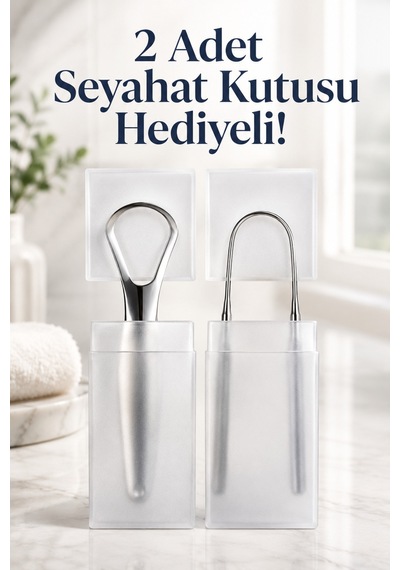 Dil Temizleyici Ağız Bakım Aparatı Hijyenik Paslanmaz Çelik 2 Adet