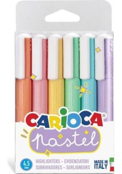 Carioca Pastel Renkler İşaretleme Kalemi  6'lı