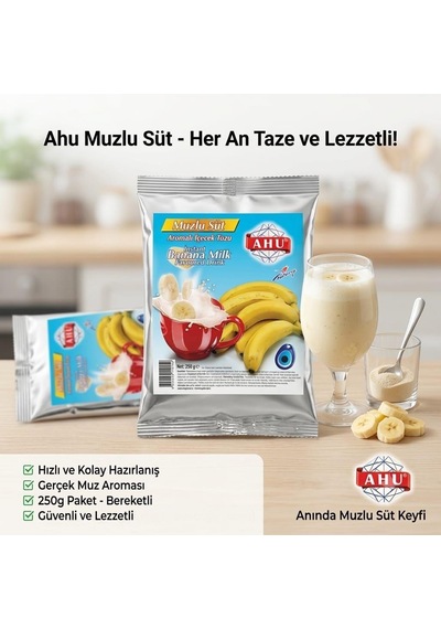 Ahu Muzlu Süt Aromalı İçecek Tozu 250 G
