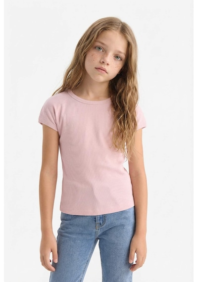 DeFacto Kız Çocuk Slim Fit Dar Kesim Bisiklet Yaka Basic Düz Fitilli Kaşkorse Kısa Kollu Tişört B3053A825SMPN47 Pembe DeFacto Kız Çocuk Slim Fit Dar Kesim Bisiklet Yaka Basic Düz Fitilli Kaşkorse Kısa Kollu Tişört B3053A825SMPN47 Pembe