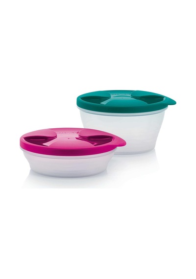 Tupperware Düet Kaplar 240 ML ve 500 ML Deniz Mavisi  -Mor