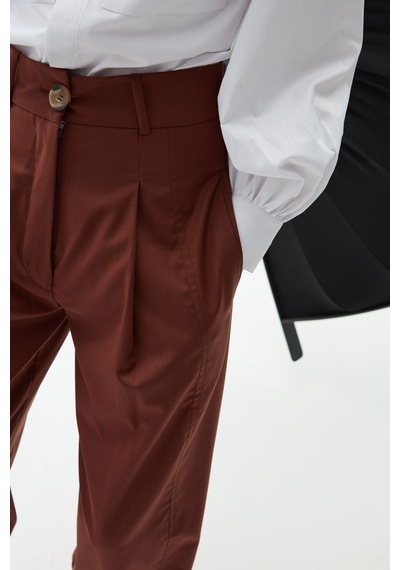 Rebellion Nicola Wool Pants Kahverengi