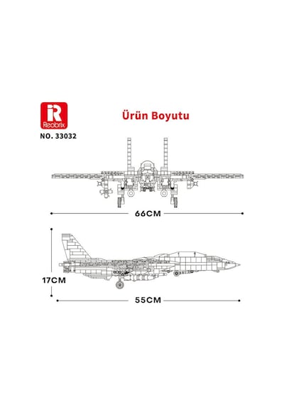 Reobrix 33032 F-14 Tomcat Jet Uçak Yaratıcı Yapı Blok Seti Building Blocks - 1600 Parça