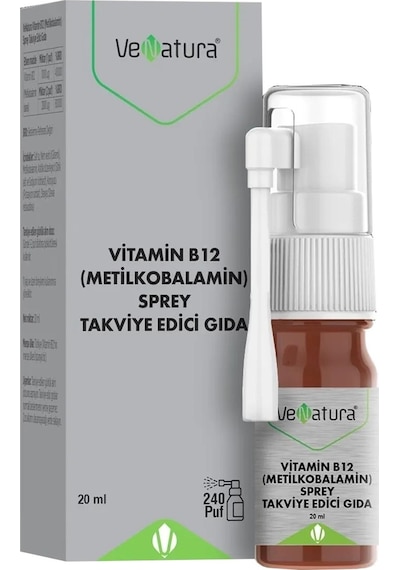 Venatura Vitamin B12 Metilkobalamin Sprey Takviye Edici Gıda 20 ML