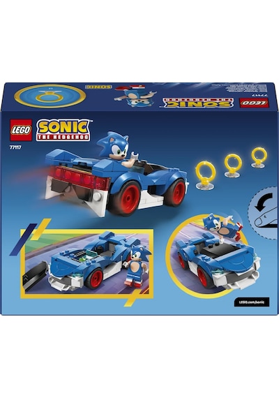 LEGO®  Sonic the Hedgehog™ Sonic: Şimşek Araba 77117 – 7 Yaş Üzeri Çocuklar için Minifigür İçeren Oyuncak Yapım Seti (126 Parça)