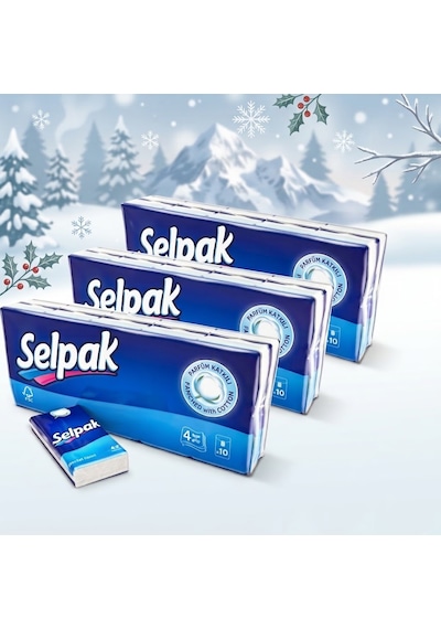 Selpak Mendil Normal 3 Paket 30 Adet