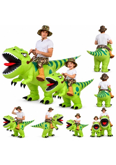 Çocuk Şişme Dinozor T-rex Kostümü Halloween Ve Parti Kostümü Hava Motoru Dahil