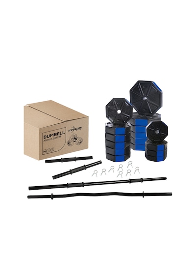 Tanspor 100 KG  Halter Full Kısa + Uzun Düz + Z Bar Dambıl Seti