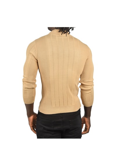Deepsea Erkek Camel Yarım Balıkçı Yaka Çizgili Tüylenmeyen Slim Fit Triko Kazak 2505491 Camel Deepsea Erkek Camel Yarım Balıkçı Yaka Çizgili Tüylenmeyen Slim Fit Triko Kazak 2505491 Camel