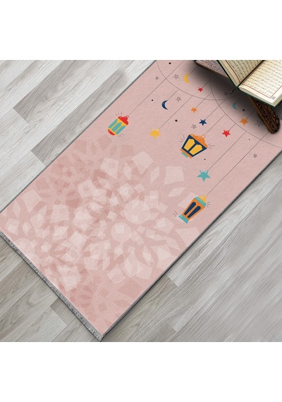 Evaşk Çocuk Seccadesi Namazlık Dokuma Halı Kaymaz Muslumana Seccade50 x 90 PEMBE 1EVASK410P50