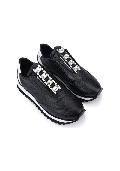 Tamer Tanca Kadın Hakiki Deri Siyah Sneakers & Spor Ayakkabı 1201 4016 Bn Ayk Y26 Sıyah