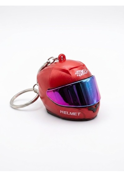 Işıklı Fenerli Mini Moto Kask Anahtarlık