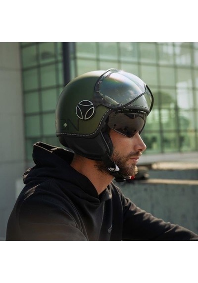 Momodesign Fgrt Evo Mono Matt Green Black Açık Kask Renkli