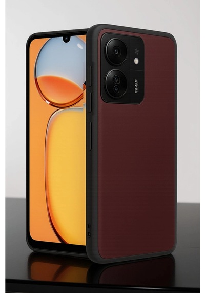 Xiaomi Redmi 13c Kılıf Aras Deri Kapak - Bordo -