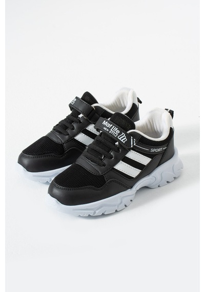 Adımist Çocuk Ortopedik Cırtlı Hafif Unisex Sneaker Spor Ayakkabı Maf Cırtlı Siyah