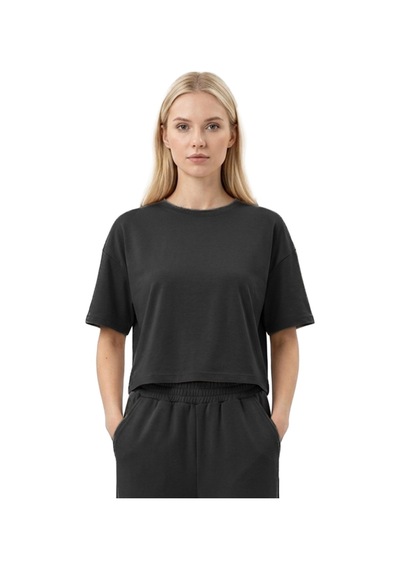 Cottonhıll Premium - Sway Collection Siyah Modal Bisiklet Yaka Tişört