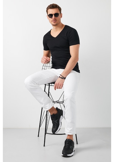 Buratti Pamuklu Slim Fit V Yaka Basic Erkek T Shirt 5412001 Siyah