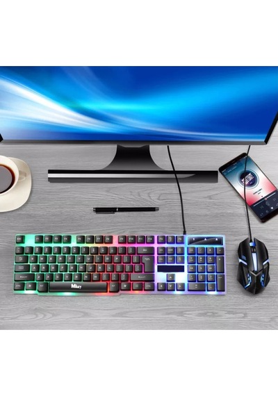 Mkey MK-111 LED Kablolu Oyuncu Klavye Mouse Set