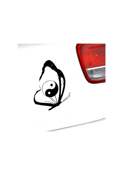 Kelebek Yin Yang Taiji Çıkartması Araba Sticker 2