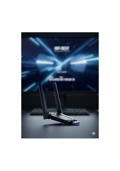 5400 Mbps Üç Bant Wi-fi 6 Usb Adaptör 2.4g + 5.8g + 6g - Geniş Kapsama Alanı Yüksek Hız