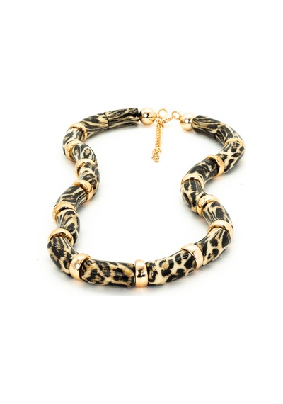 Biem Kemik Leopar Kolye Gold/gümüş