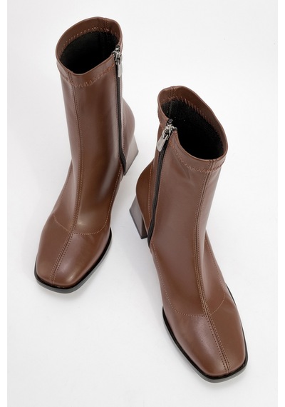 Luvishoes Luvi Shoes Plesa Kahve Kadın Kalın Topuklu Bot Kahve