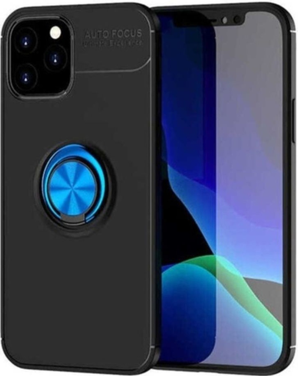 Apple Uyumlu iPhone 12 Pro Kılıf Zore Ravel Silikon Kapak Siyah-Mavi
