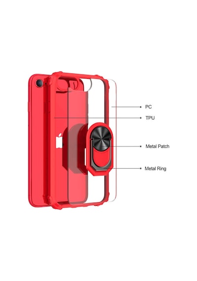Apple Uyumlu iPhone 6 - 6S Kilif Standli Yüzüklü Mola Silikon Kapak 440390452
