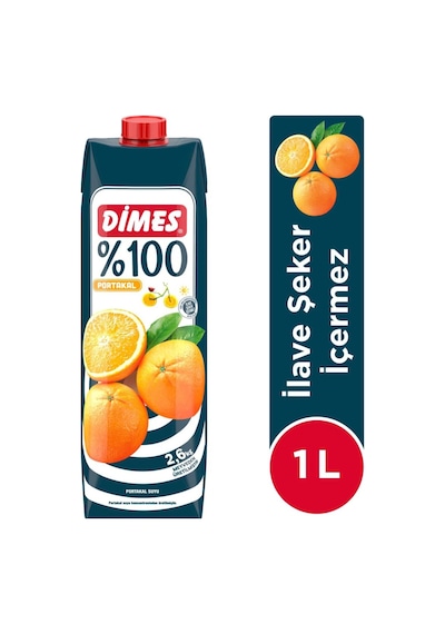Dimes %100 Portakal Meyve Suyu 1 Lt X 6 Adet