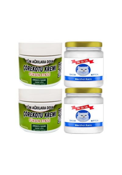 Çörekotu Çörek Otu Kremi 2 Adet 100 Ml + 2 Adet Snow Kitten Menthol Balm 50 Ml / Seti