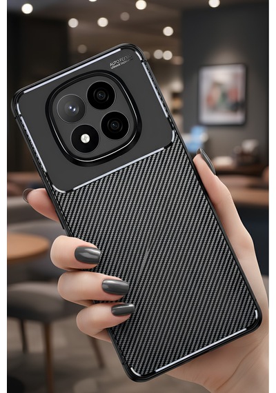 Poco X7 Kılıf Kamera Korumalı Darbe Emici Karbon Fiber Desenli Kapak