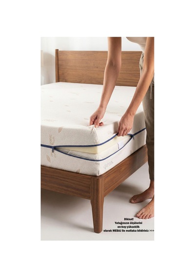 Kılıf Cotton 140x200 Yatak Kılıfı Koruyucusu Örtüsü Fermuarlı Kapitone Fit Zippered Mattress Cover Natural