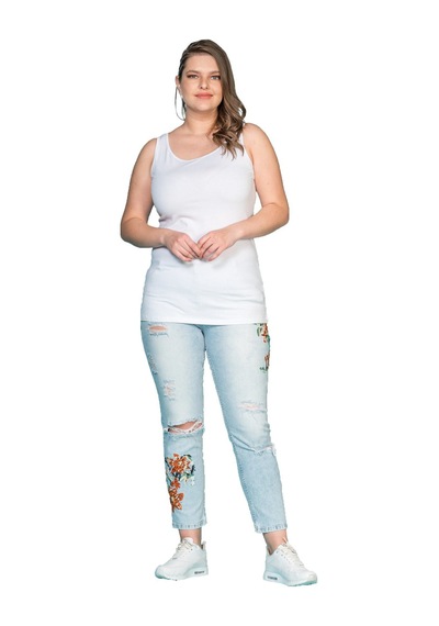 Hanezza Sıfır Kol Basic T-shırt Beyaz - 4035052 Beyaz
