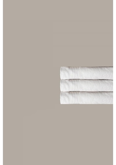 3 Lü Çizgili Beyaz Renk Yumuşak Pamuk El Yüz Banyo Havlusu Seti 50x90 Cm