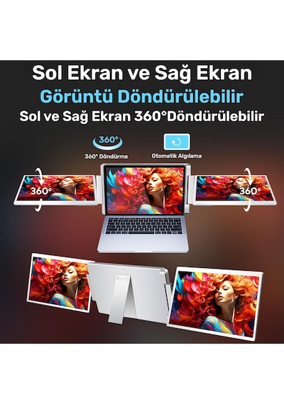 Npo Npm11 16" Fhd 1200p Ips Type-c Taşınabilir 2'li Monitör Çoklayıcı Standlı Notebook Monitör