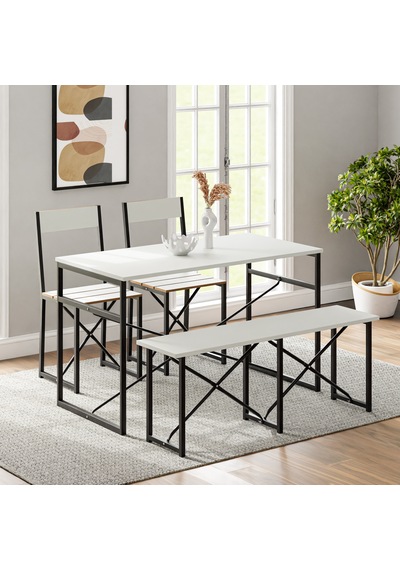 Mutfak Masası Bench Bank 120x60 Masa Set 2 Adet Sandalye Yemek Ma