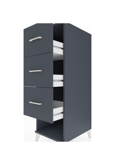 Kronos Dolap 3 Çekmeceli 44x59x134 Antrasit-antrasit Antrasit