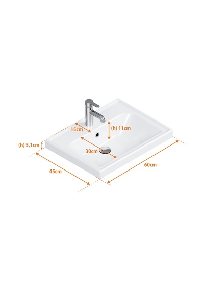 Turkuaz Frame Lavabo 60 X 45 Cm.beyaz Vb015h82u00 Beyaz