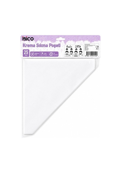 İbico İ22-152 Torbası 25cm 50 Adet Naylon Poşeti Krema Sıkma