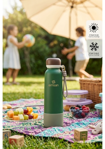 Emsan Thermos Bottle Çelik Sızdırmaz Termos 750 Ml Yeşil