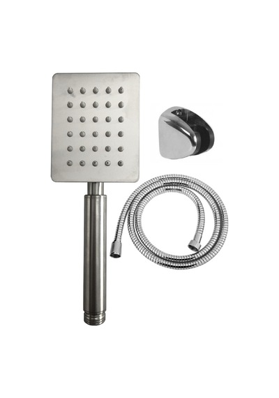 Shine Krom Paslanmaz Duş Başlığı + Duş Hortumu + Mafsal Duş Takımı Duş Seti Krom Diğer
