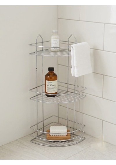 Banyo Düzenleyici Lux Raf, 3 Katlı Raf Üçgen Krom
