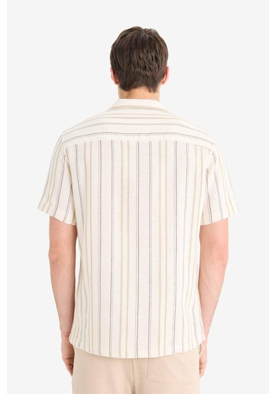 Defacto Regular Fit Polo Yaka Kısa Kollu Gömlek E5687ax25wner83 Ekru