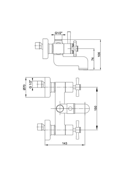 Eca Quadrille Banyo Duş Bataryası Altın Gold 102802230 Altın