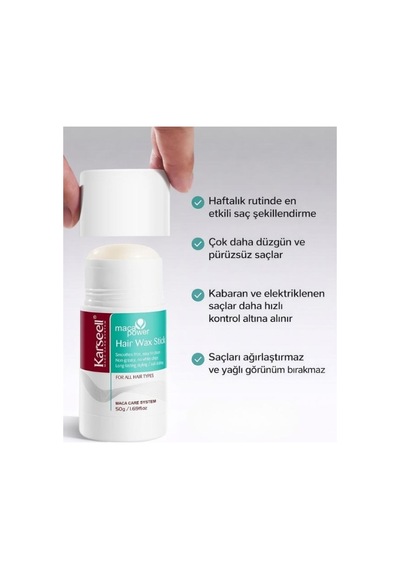 Maca Wax Stick Kabaran Uçuşan Saçlara Anında Çözüm Doğal Görünüm Sabitleyici 50g - 865397935