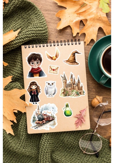 Harry Potter Temalı Mini Sticker Seti 111 Parça - Sevimli Koleksiyon Stickerları, Eğlenceli Set Çok Renkli