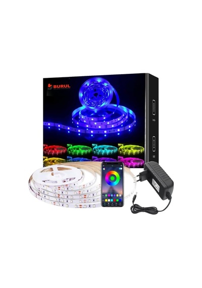 256 Renk Bluetooth App Kontrol Renk Değiştiren Rgb Şerit Led Işık Seti Sb-6547 5 Metre Diğer