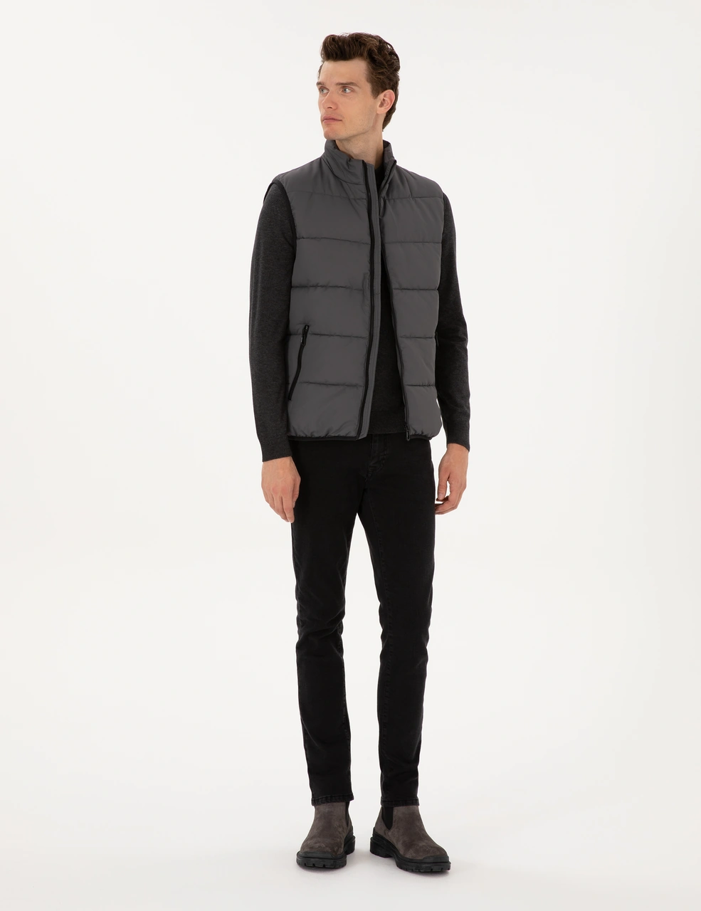 Pierre Cardin Erkek Gri Mont Yelek 50313937-vr024 Gri